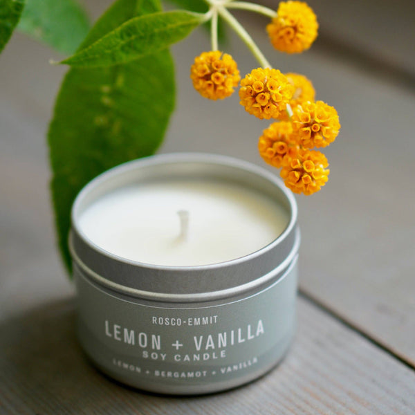 Bougie au soja Citron et vanille (4oz)*-Rosco x Emmit-La Penderie du Paradis 🕊