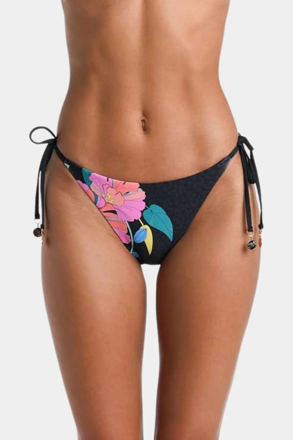Bas de maillot de bain noir fleuri* seconde main - Sunshine 79- La Penderie du Paradis