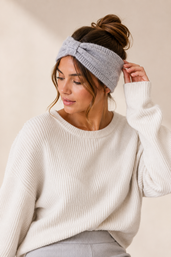 Bandeau gris en tricot torsadé seconde main - Autres- La Penderie du Paradis