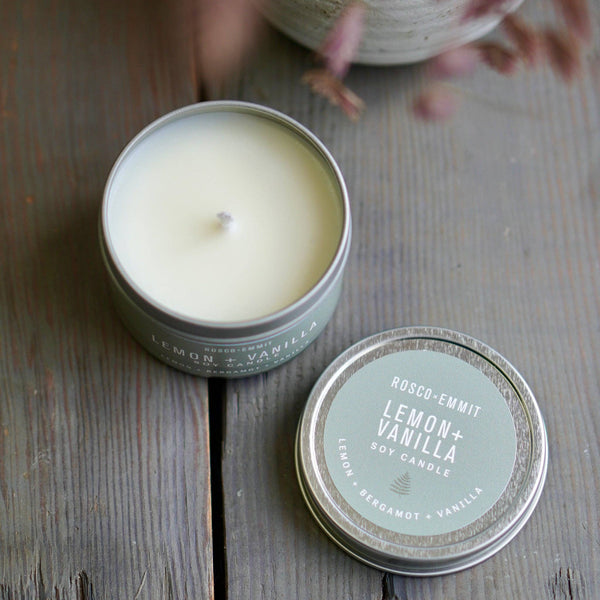 Bougie au soja Citron et vanille (4oz)*-Rosco x Emmit-La Penderie du Paradis 🕊