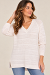 Chandail beige en tricot texturé seconde main - Tag- La Penderie du Paradis