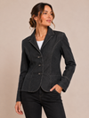Veston charcoal effet denim à surpiqûres seconde main - Jessica- La Penderie du Paradis