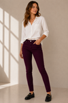 Pantalon bourgogne extensible à jambe étroite* seconde main - Design Lab- La Penderie du Paradis