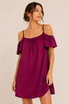 Robe mauve à épaules dénudées seconde main - Sincerely Mary- La Penderie du Paradis