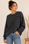 Chandail ample gris texturé seconde main - Dailystory- La Penderie du Paradis