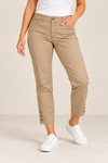 Pantalon beige en coton à jambe droite seconde main - Haggar- La Penderie du Paradis