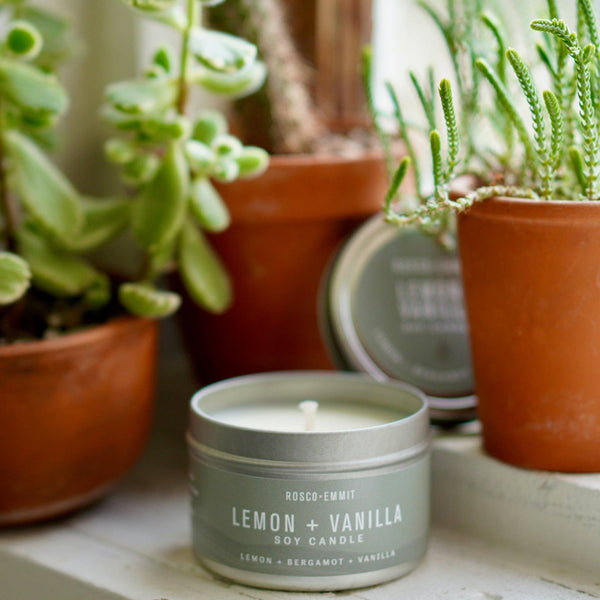 Bougie au soja Citron et vanille (4oz)*-Rosco x Emmit-La Penderie du Paradis 🕊