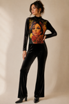 Green velvet jumpsuit with face (l)