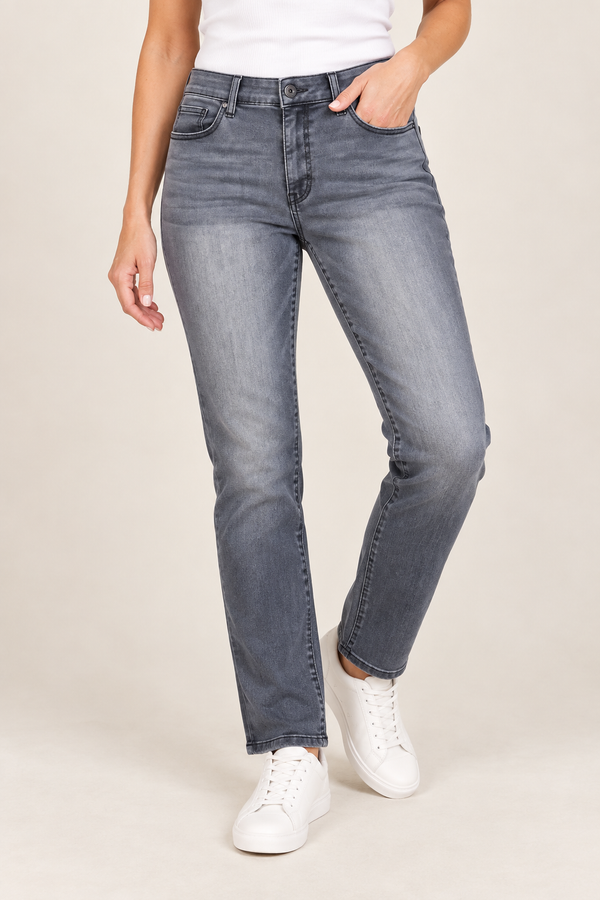 Jeans gris délavé extensible seconde main - Santana Jeans- La Penderie du Paradis