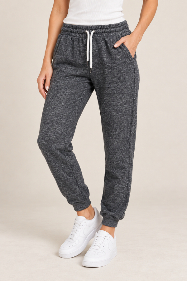 Pantalon jogging charcoal chiné à taille coulissée seconde main - Old Navy- La Penderie du Paradis