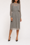 Robe noire et beige motif pied de poule (l) seconde main - Tommy Hilfiger- La Penderie du Paradis