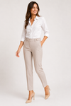 Pantalon beige jambe droite (l) seconde main - Laura- La Penderie du Paradis