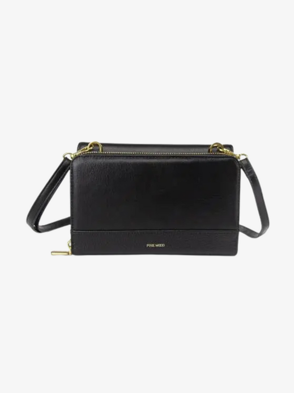 Sac à bandoulière végétalien recyclé deux-en-un Jane noir *-Pixie Mood-La Penderie du Paradis 🕊