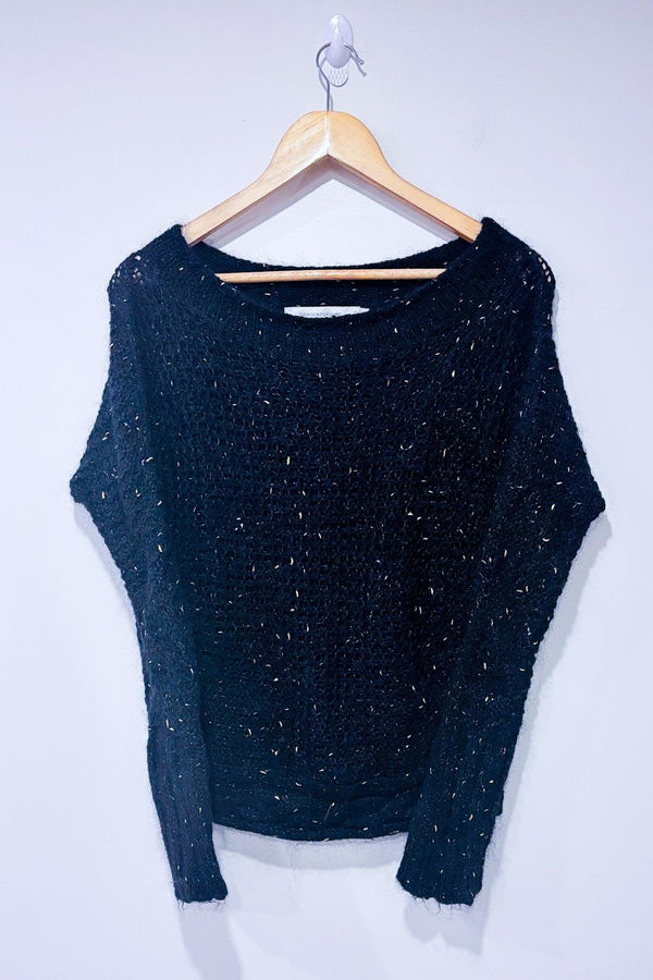 Chandail noir et or en tricot transparent (s)-Simons-La Penderie du Paradis 🕊