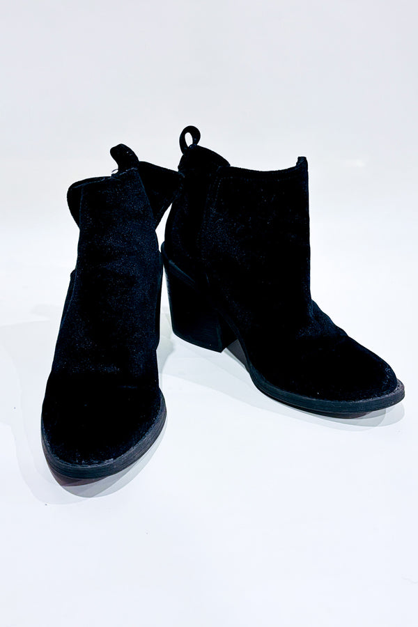 Bottes noires en velours (8) seconde main - Garage- La Penderie du Paradis