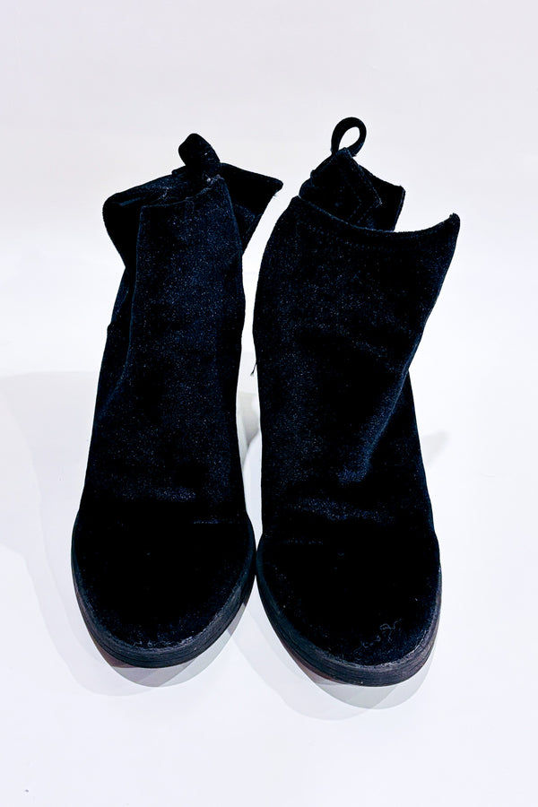 Bottes noires en velours (8) seconde main - Garage- La Penderie du Paradis