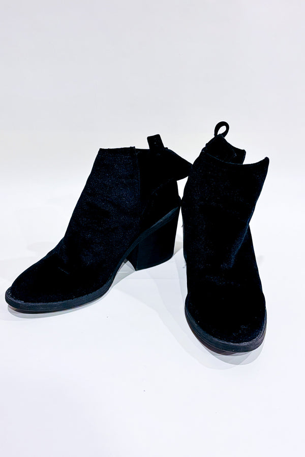 Bottes noires en velours (8) seconde main - Garage- La Penderie du Paradis