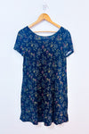 Robe d'été fluide fleurie marine seconde main - George- La Penderie du Paradis