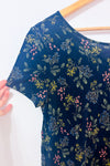 Robe d'été fluide fleurie marine seconde main - George- La Penderie du Paradis