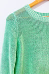 Chandail en maille vert menthe ouvert au dos seconde main - Club Monaco- La Penderie du Paradis