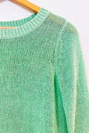 Chandail en maille vert menthe ouvert au dos seconde main - Club Monaco- La Penderie du Paradis