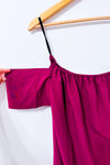 Robe mauve à épaules dénudées seconde main - Sincerely Mary- La Penderie du Paradis