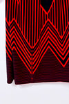Robe marine et rouge à motif géométrique seconde main - En Focus Studio- La Penderie du Paradis