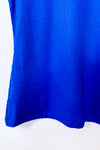 Chandail côtelé bleu indigo à ouverture goutte seconde main - Suzy Shier- La Penderie du Paradis