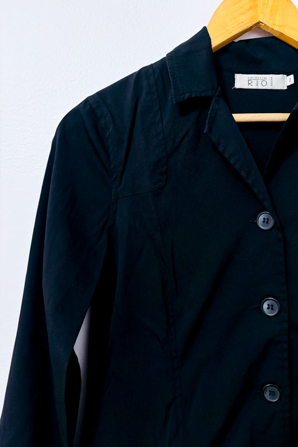 Veston léger noir boutonné seconde main - Collection Rio- La Penderie du Paradis