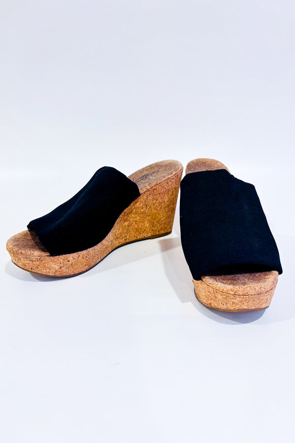 Sandales noires talon compensé (8.5)-Lucky Brand-La Penderie du Paradis 🕊