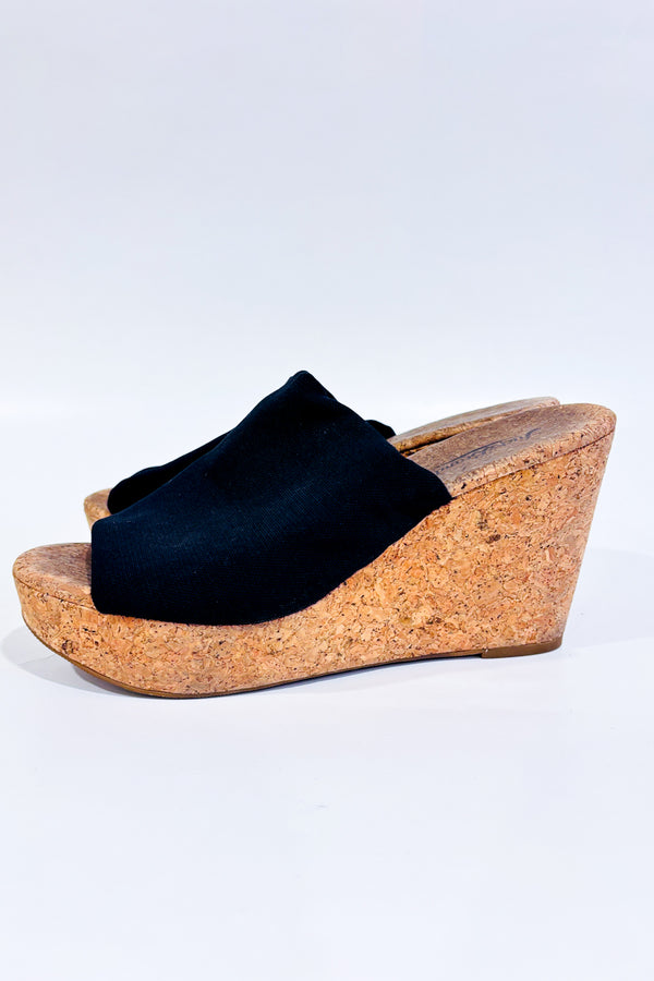 Sandales noires talon compensé (8.5)-Lucky Brand-La Penderie du Paradis 🕊