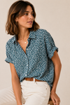 Chemise légère verte fleurie seconde main - Simons- La Penderie du Paradis