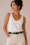 Ceinture noire en cuir avec boucle ovale seconde main - Les Ailes De La Mode- La Penderie du Paradis