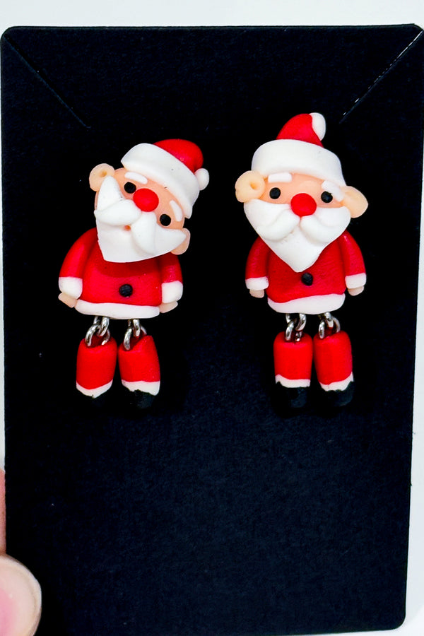 Boucles d'oreilles Père Noël en pâte fimo-Autres-La Penderie du Paradis 🕊