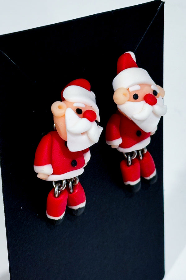 Boucles d'oreilles Père Noël en pâte fimo-Autres-La Penderie du Paradis 🕊