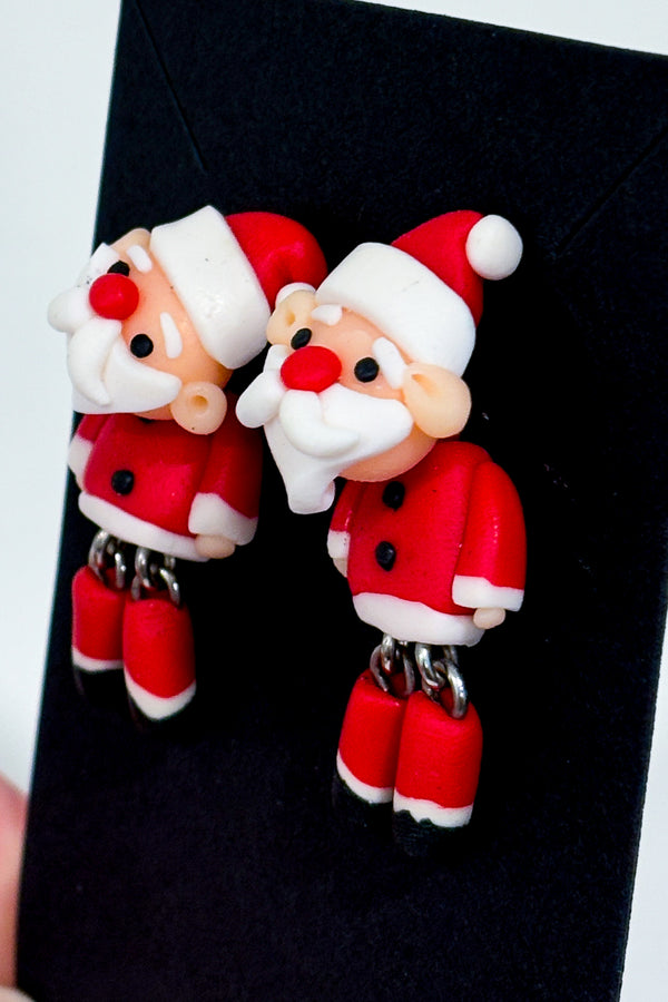 Boucles d'oreilles Père Noël en pâte fimo-Autres-La Penderie du Paradis 🕊