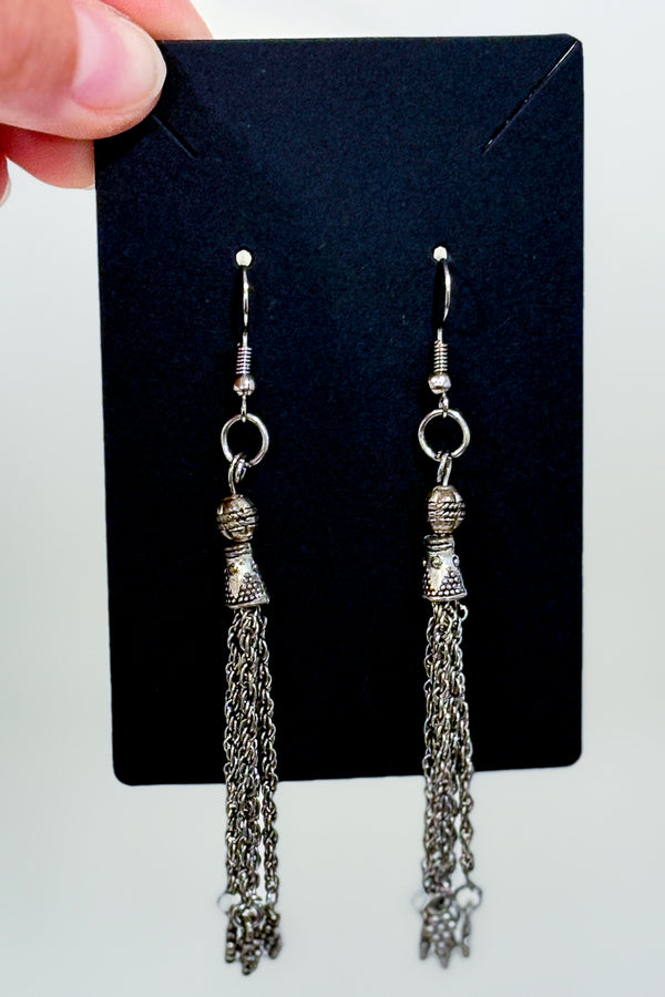 Boucles d'oreilles pendentif chaînes argent-Autres-La Penderie du Paradis 🕊