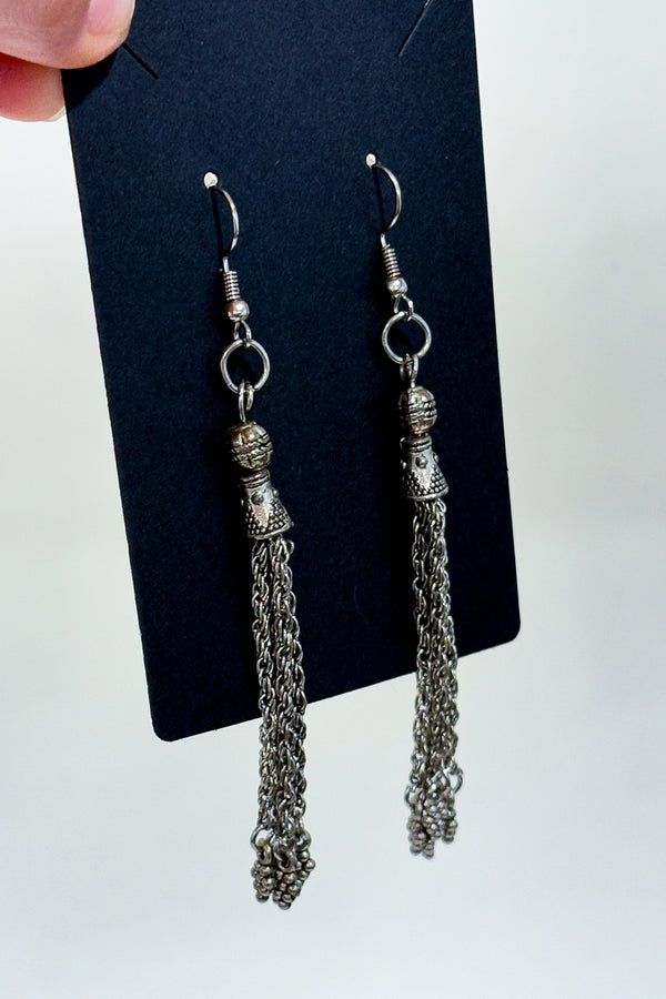 Boucles d'oreilles pendentif chaînes argent-Autres-La Penderie du Paradis 🕊