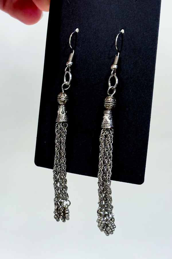 Boucles d'oreilles pendentif chaînes argent-Autres-La Penderie du Paradis 🕊