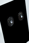 Boucles d'oreilles fleur argentée avec pierre scintillante seconde main - Autres- La Penderie du Paradis
