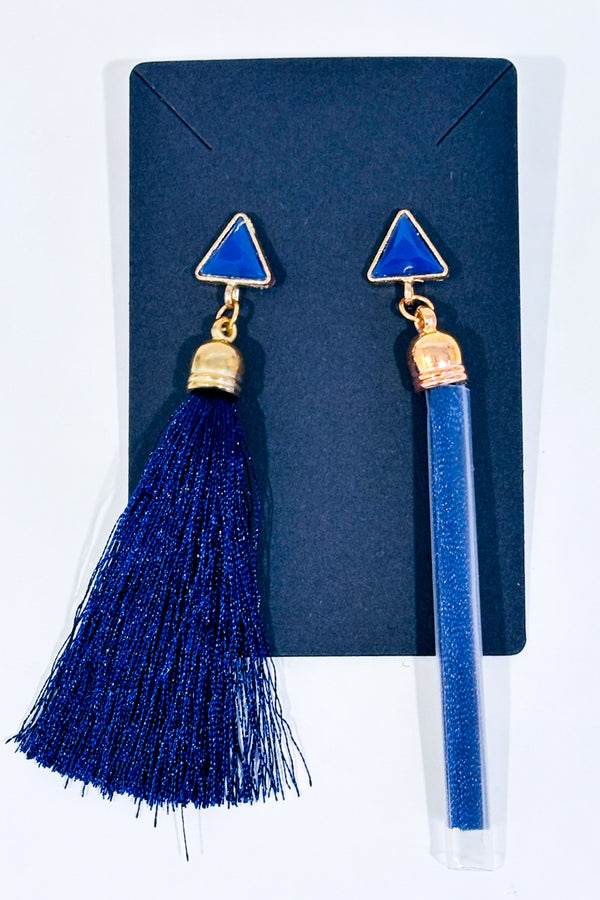 Boucles d'oreilles pompom marine-Autres-La Penderie du Paradis 🕊