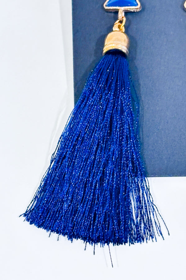 Boucles d'oreilles pompom marine-Autres-La Penderie du Paradis 🕊