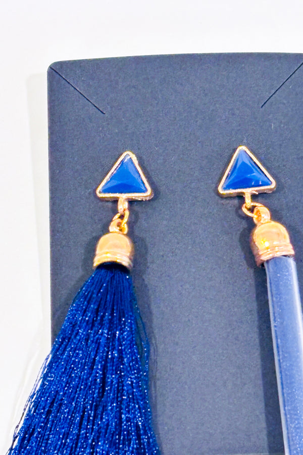 Boucles d'oreilles pompom marine-Autres-La Penderie du Paradis 🕊