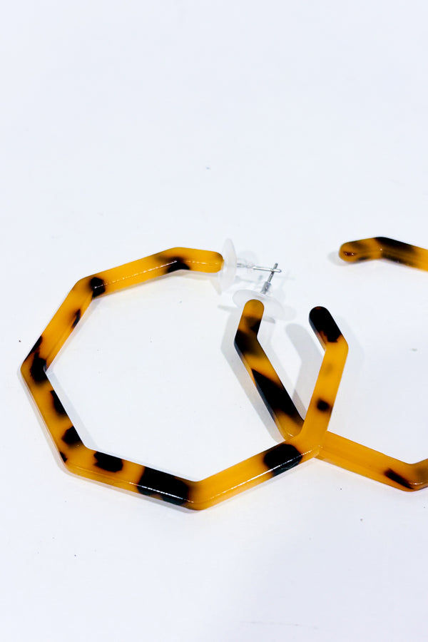 Boucles d'oreilles souples hexagone motif léopard-Autres-La Penderie du Paradis 🕊