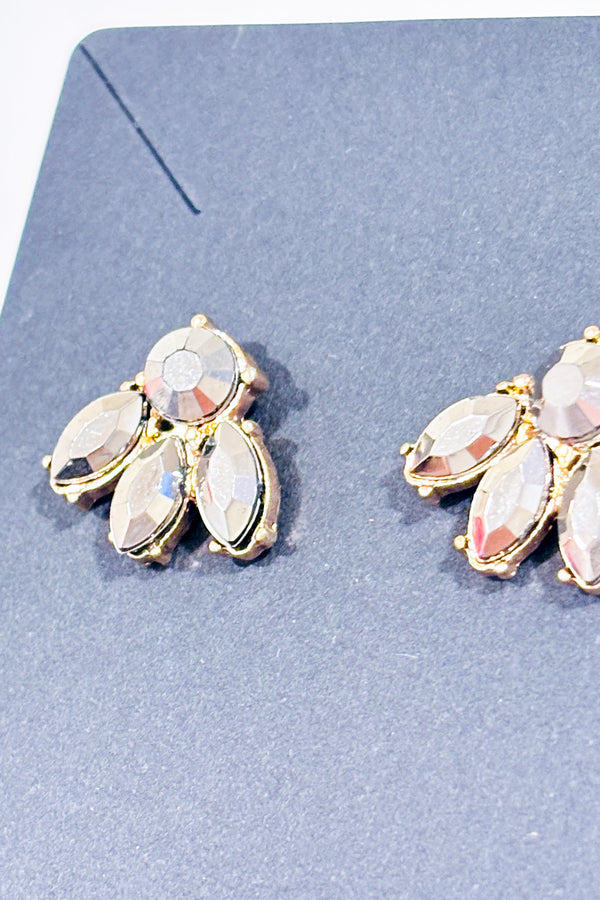 Boucles d'oreilles demie-fleur pierre noire seconde main - Autres- La Penderie du Paradis