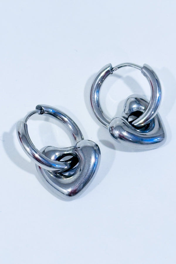 Boucles d'oreilles argent pendentif coeur seconde main - Autres- La Penderie du Paradis