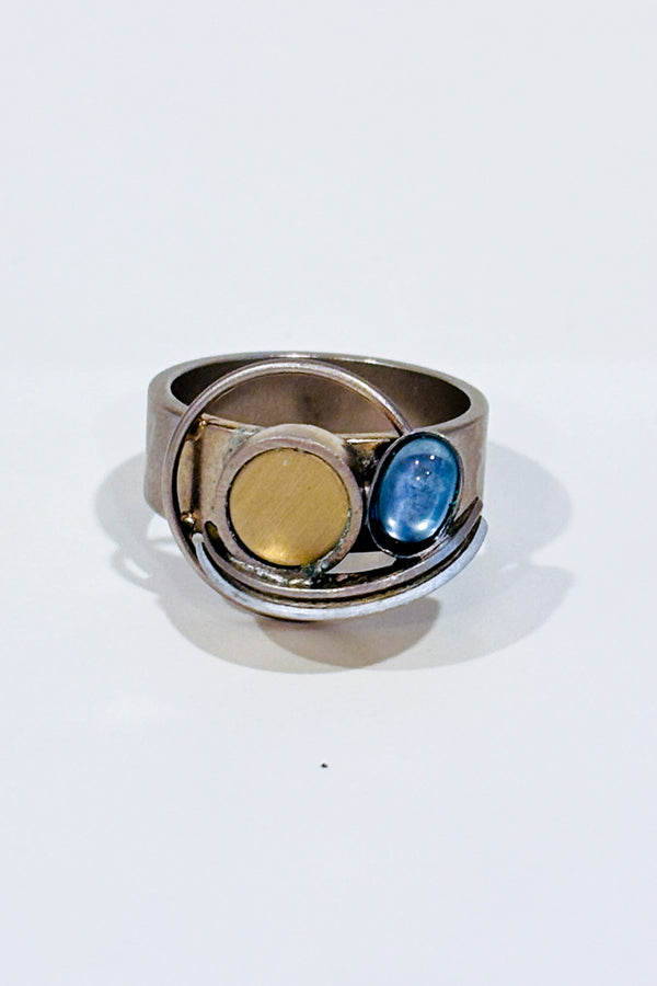 Bague argent géométrique avec pierres colorées seconde main - Autres- La Penderie du Paradis