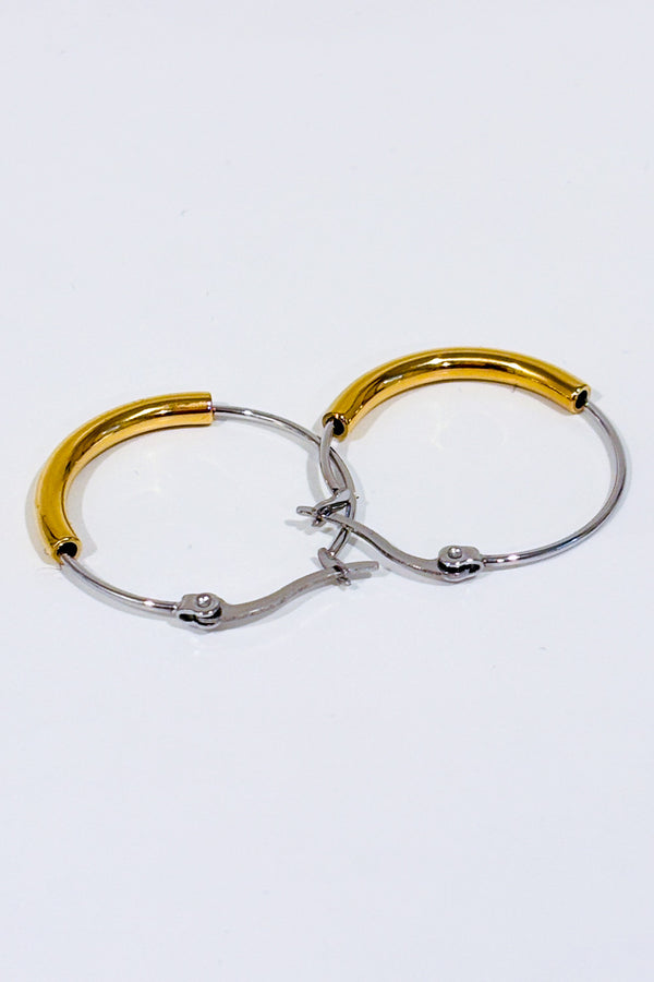 Boucles oreilles anneaux argent et or seconde main - Autres- La Penderie du Paradis