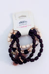 Bracelets extensibles en perles brunes et beiges avec pompon seconde main - Autres- La Penderie du Paradis