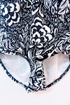 Maillot de bain une-pièce fleuri noir et blanc Tahitian Tribe* seconde main - Maxine of Hollywood- La Penderie du Paradis